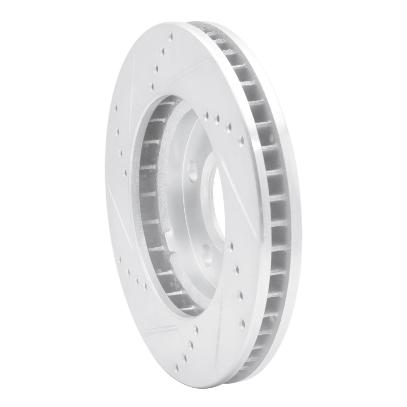 Buick Century Brake Rotor (1) - Front Right - R1 Concepts - Drilled & Slotted - Silver - `97-`05